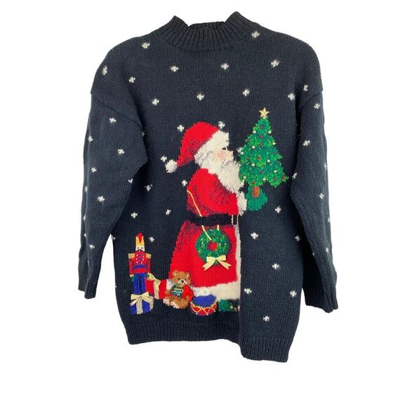 Vintage Marisa Christina Classics M 1994 Christmas Collection Santa Sweater - Picture 1 of 11